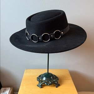 ASOS Black Hat with Silver Ring Detail